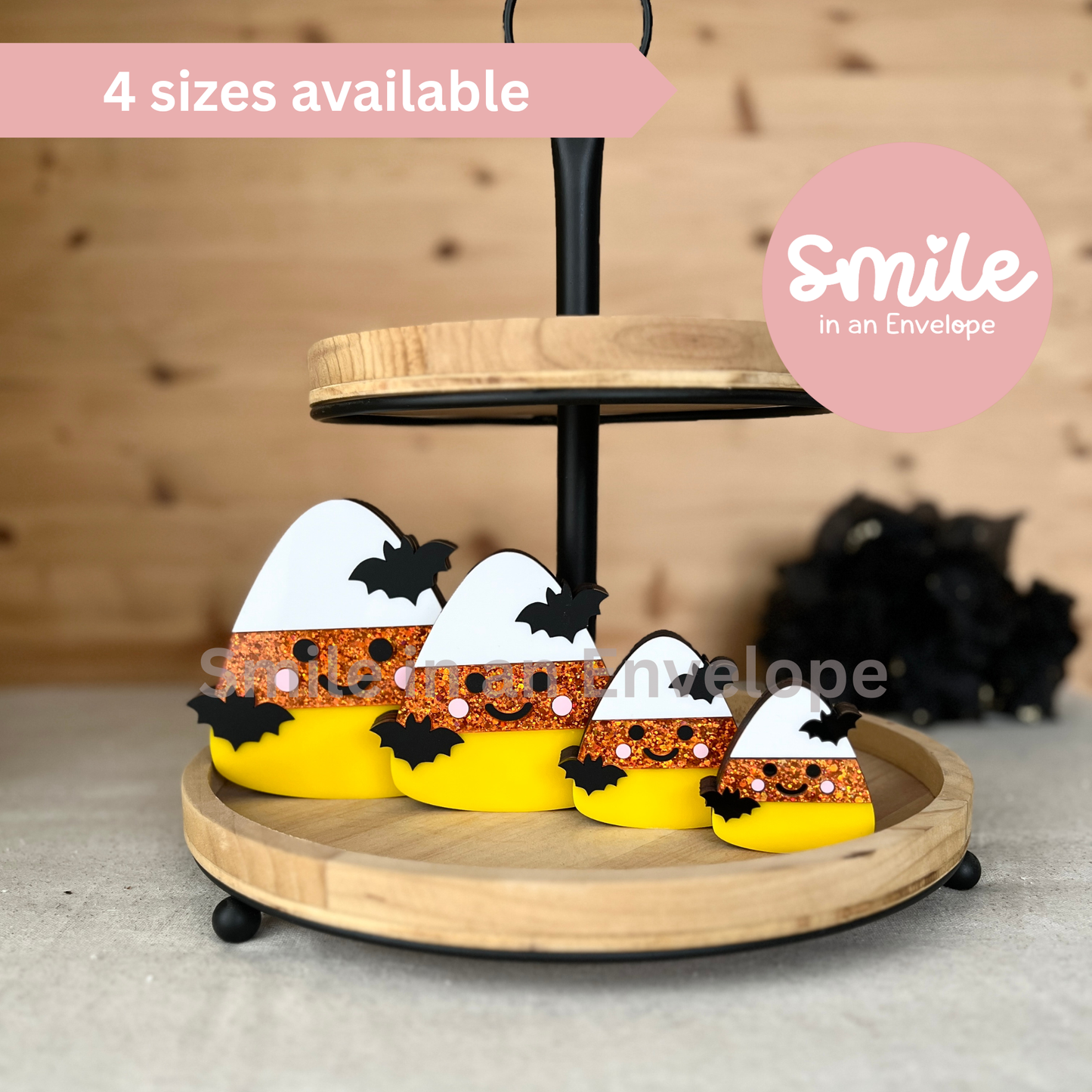 Candy Corn with Bats Shelf Sitter