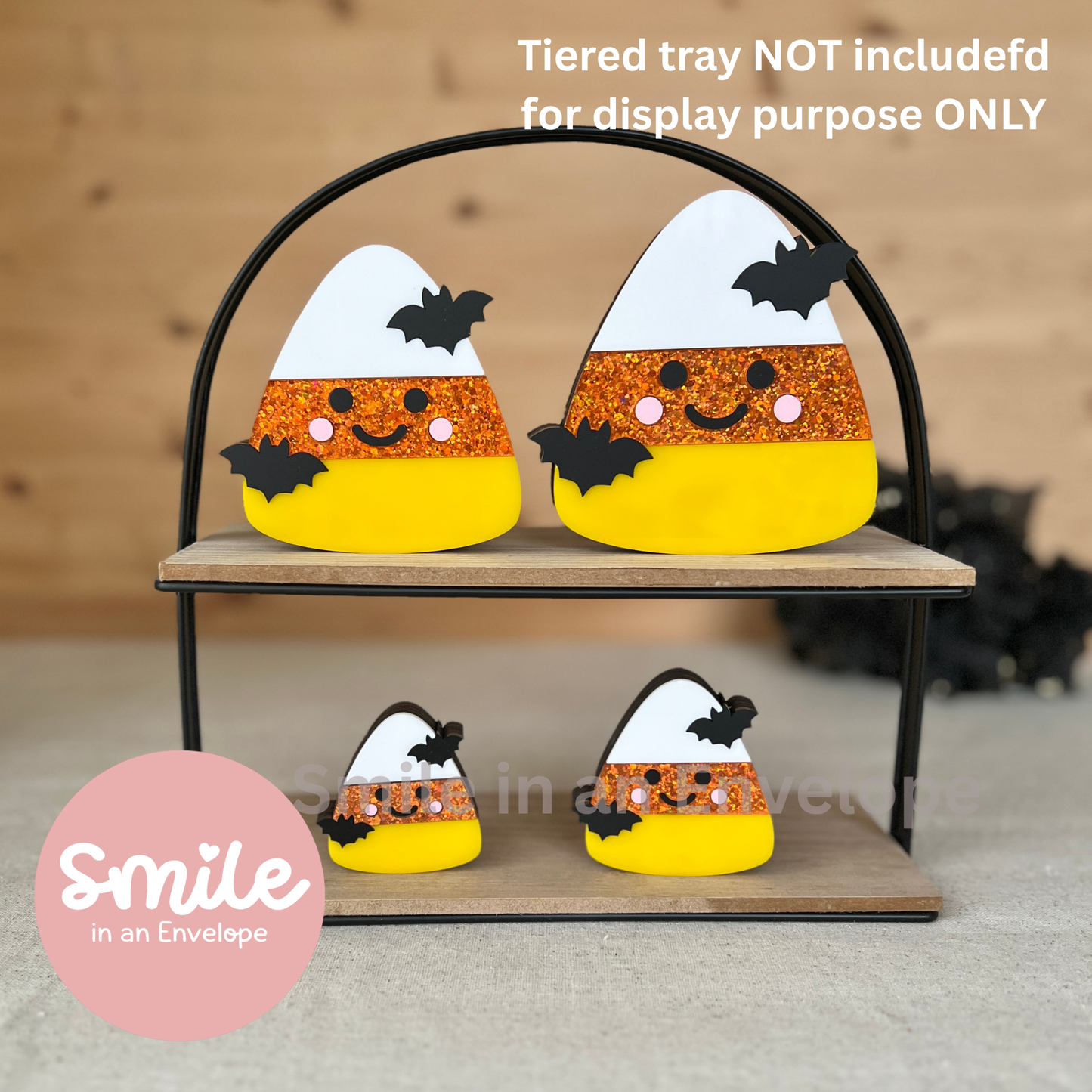 Candy Corn with Bats Shelf Sitter