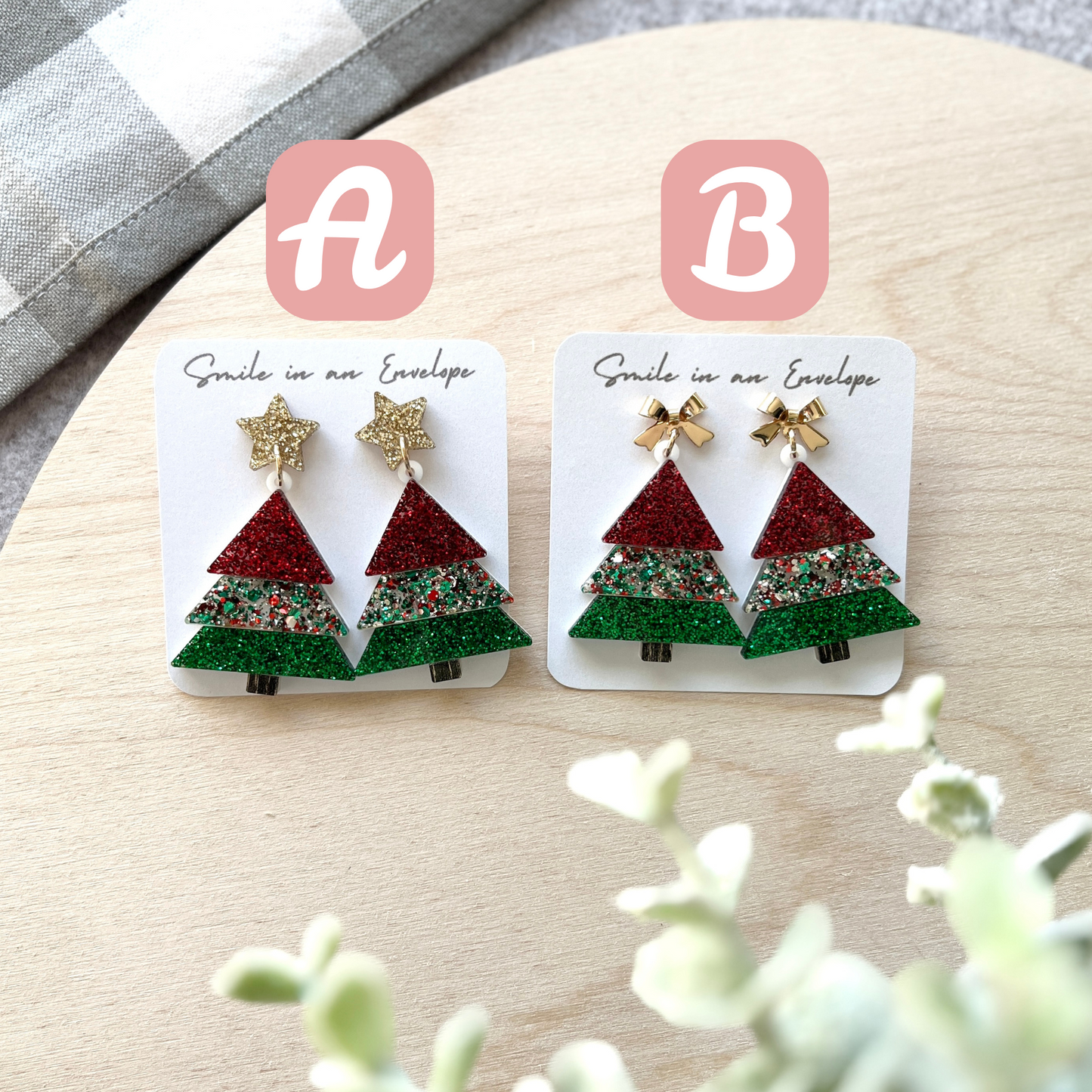 3 colors Christmas Tree Earrings
