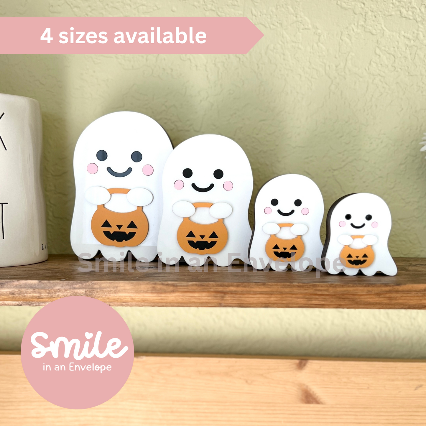 Ghost wz pumpkin shelf sitter