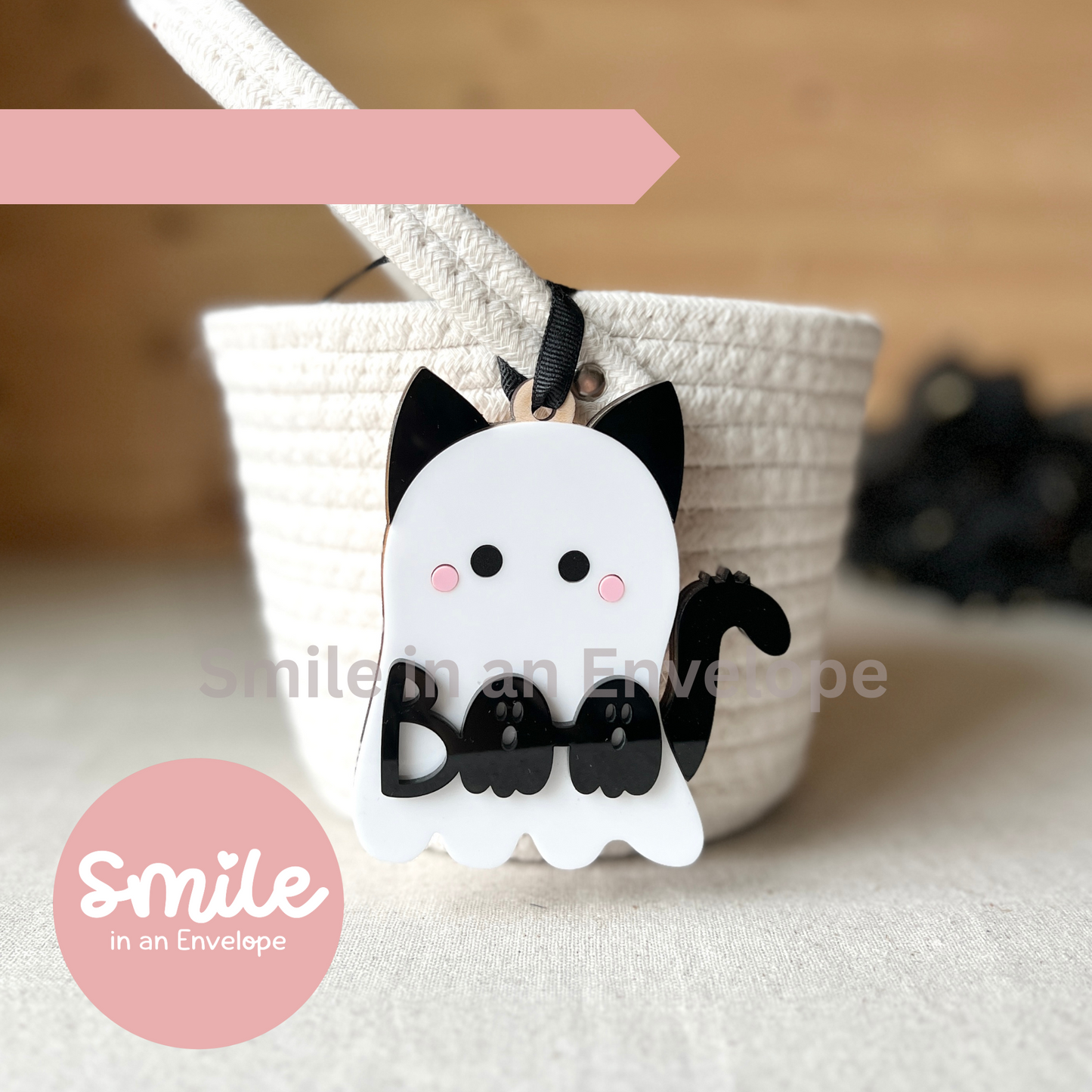 Kitty Ghost BOO tag