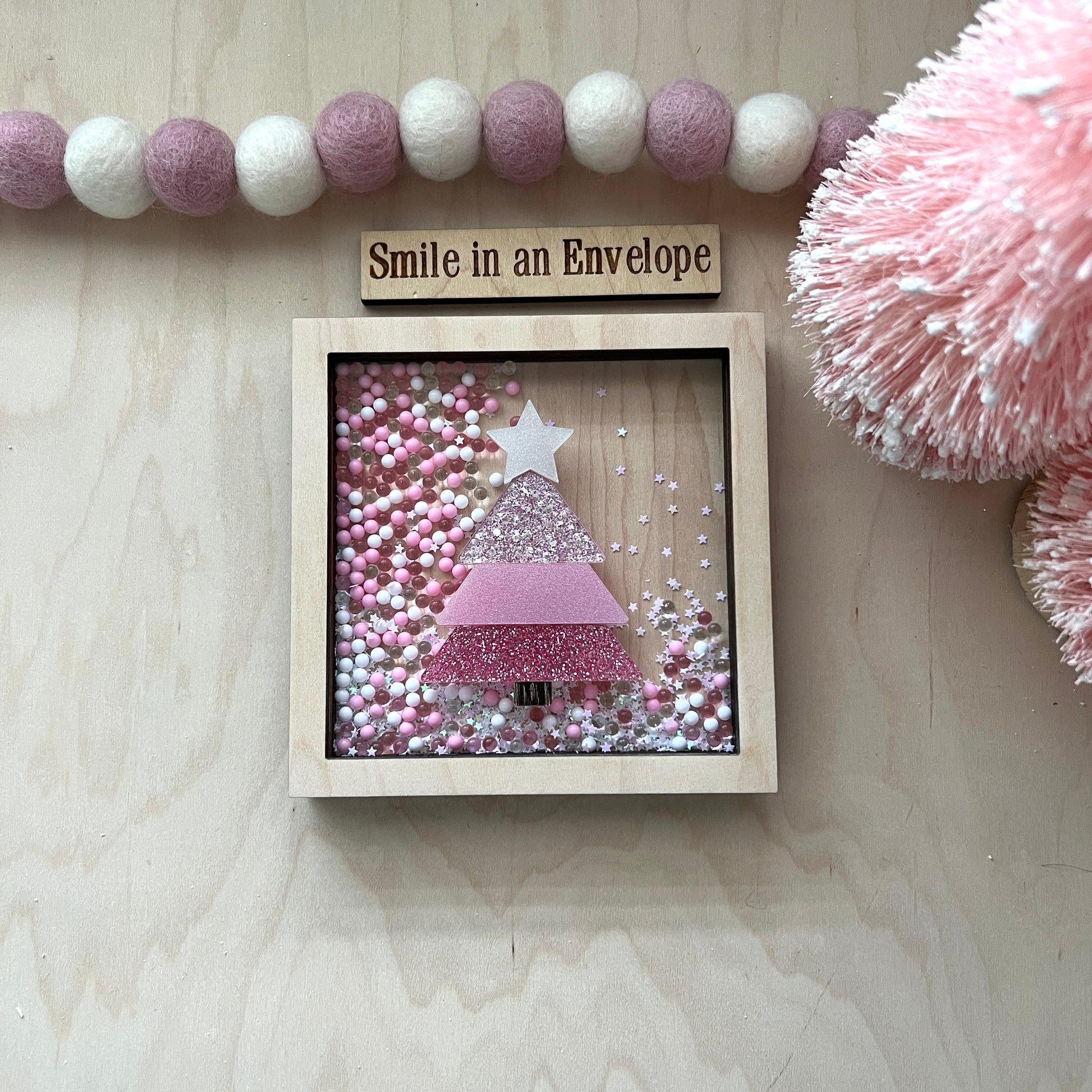 Christmas Tree shaker sign - Pink image 0