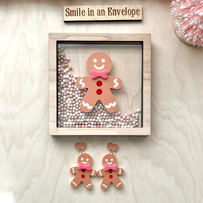 Gingerbread Man shaker sign : Pink Bow image 1