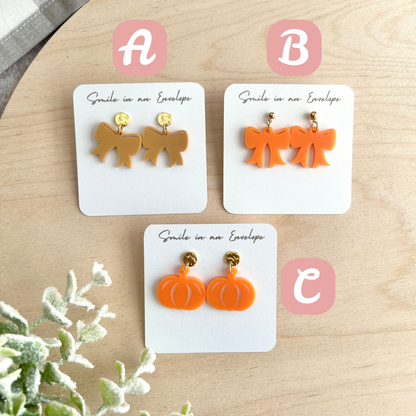 Bow Earrings Fall color