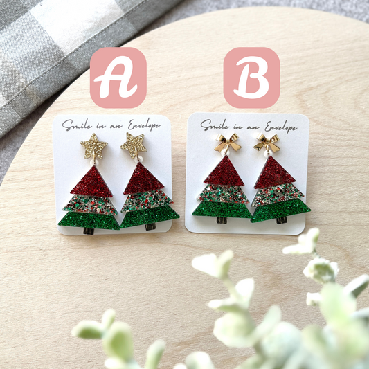 3 colors Christmas Tree Earrings