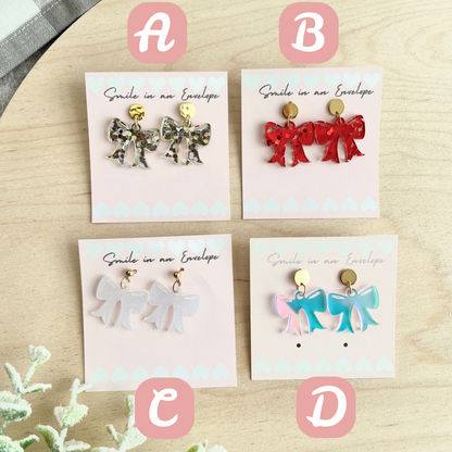 Bow Earrings Holiday Color