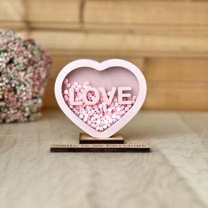 Pastel Pink "LOVE" Candy Heart Shaker + 1 base *(NEW) image 0