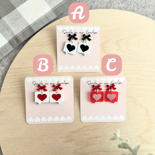 Heart Message Earrings