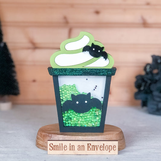Bat Latte shaker Halloween Green