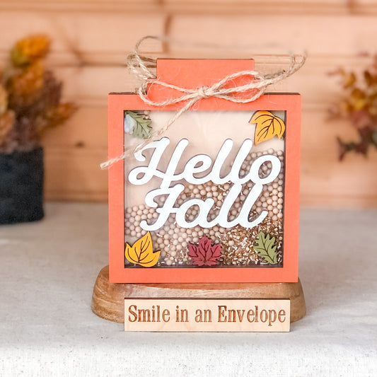 Hello Fall lantern shaker
