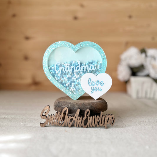 (New) Love you Grandma Double heart Shaker