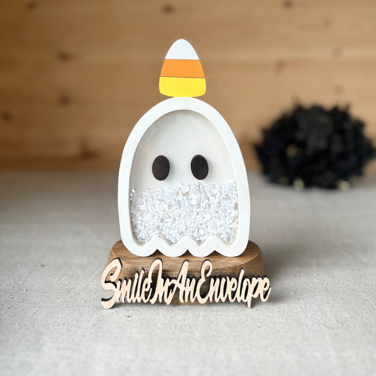 Ghost shaker with removeable Candy Corn
