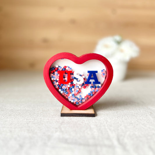 (New) Red USA Heart Shaker + 1 base