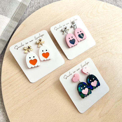 Ghost with heart Earrings