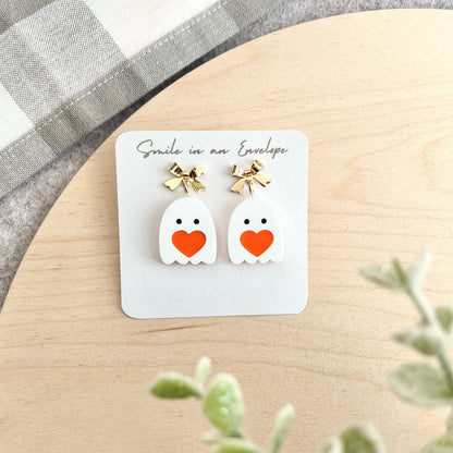 Ghost with heart Earrings