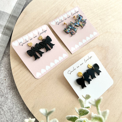 Bow Earrings Black