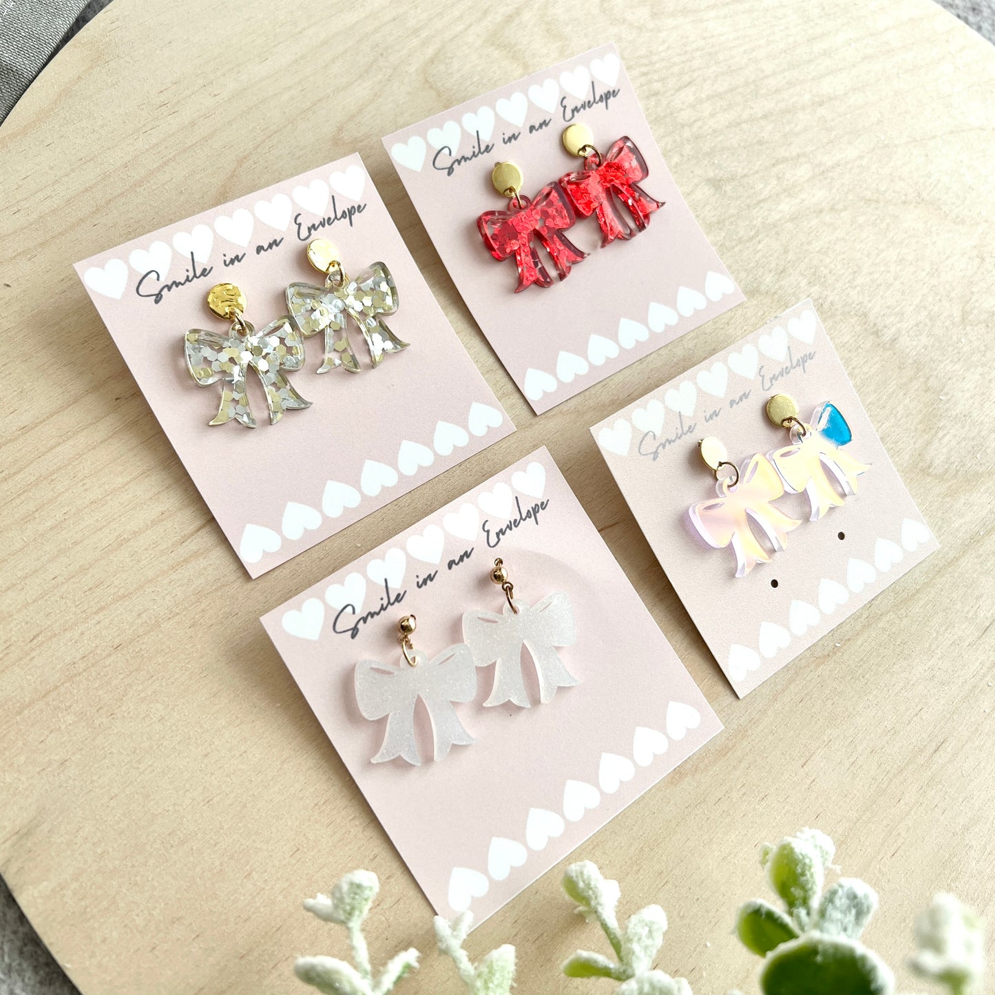 Bow Earrings Holiday Color