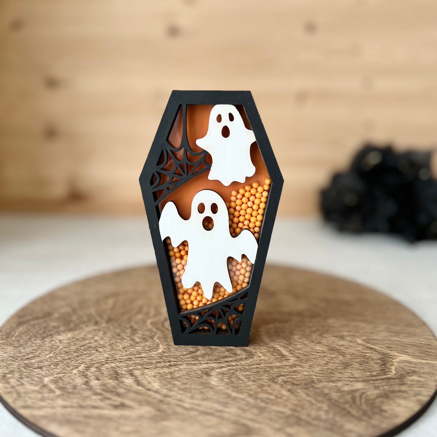 Coffin shaker - Orange ghost (Beads)