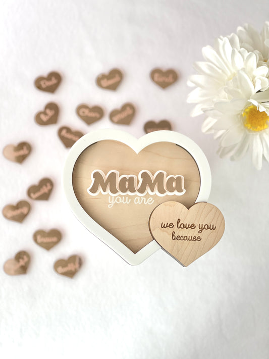 Affirmation Jar Double heart. Gift for mom, Grandma and her. Family love Jar