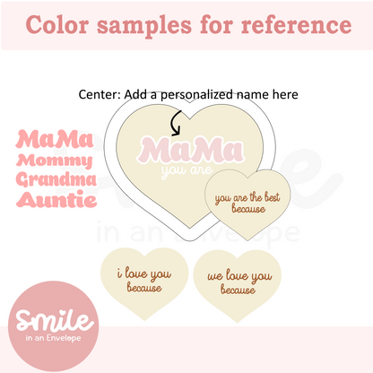 Affirmation Jar Double heart. Gift for mom, Grandma and her. Family love Jar