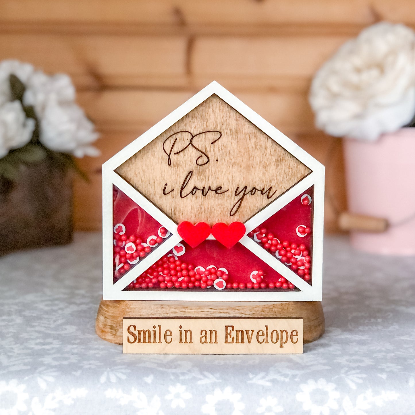 Red PS. I love you] Love Letter shaker