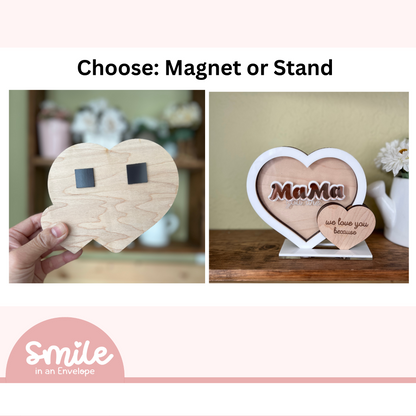 Affirmation Jar Double heart. Gift for mom, Grandma and her. Family love Jar