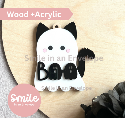 Kitty Ghost BOO tag