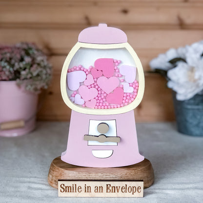 Gumball shaker Valentine -Pink